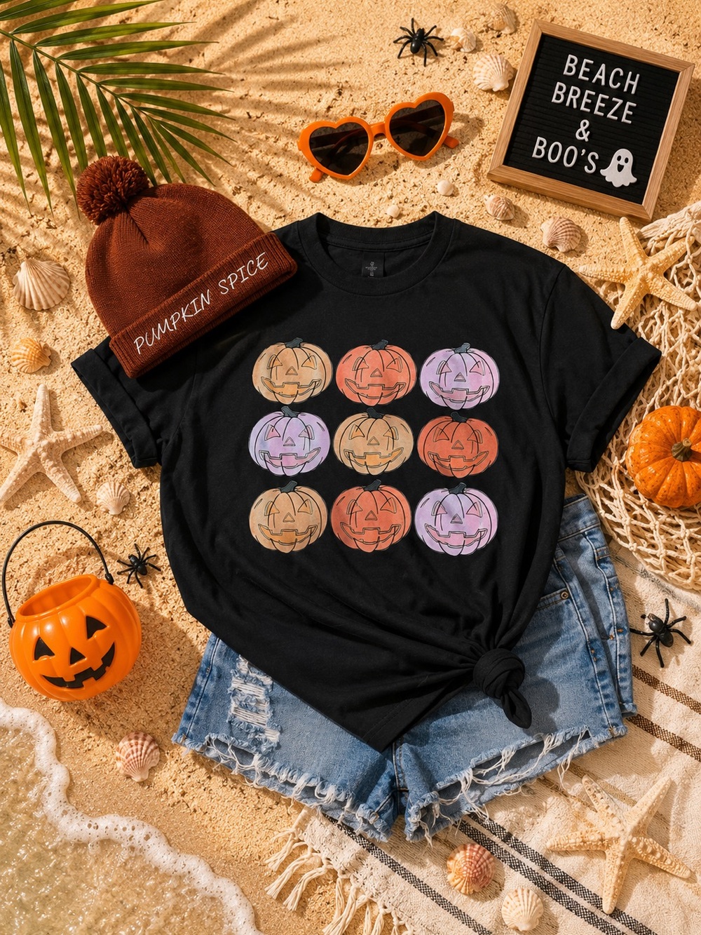 Black Summerween Jack-O'-Lantern Graphic Tee